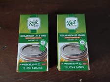 Ball Regular Mouth Canning Jar Lids With Bands (24 Lids and Bands) 2 Boxes