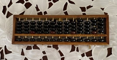 CLASSIC STYLE WOOD & BRASS ABACUS ORIGINAL BOX & INSTRUCTIONS 13 COLUMNS