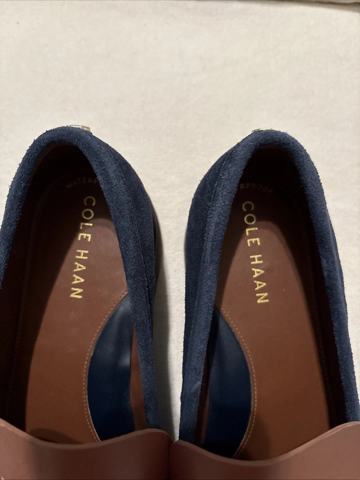 Водонепроницаемые темно-синие замшевые лоферы Cole Hahn Grand 360. Размер 9 - Изображение 4 из 4