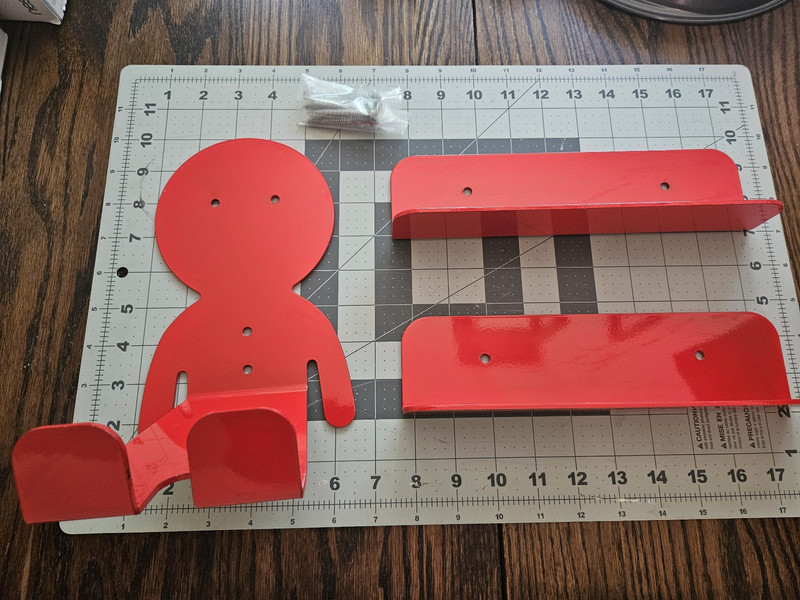 USED Dan Bicycle Pedal Hooks from DaHÄNGER, Red Powder Coated, Bike Storage Rack