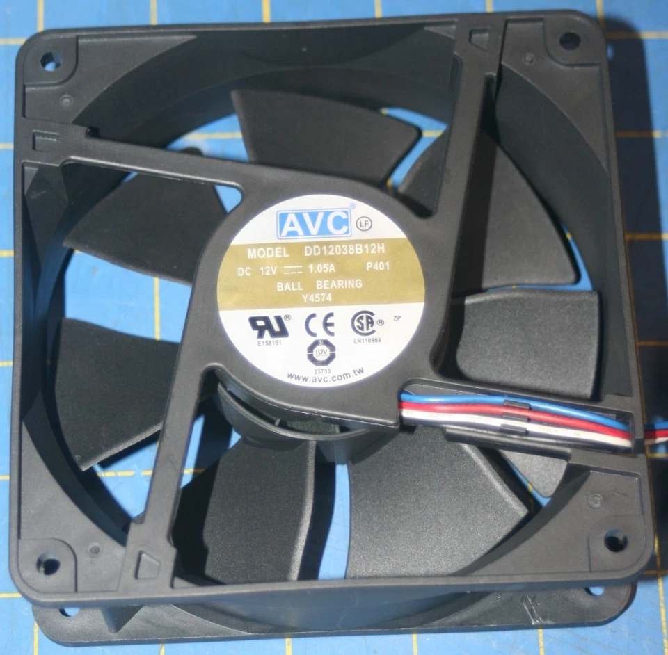 AVC DD12038B12H DC 12V  1.05A Cooling Fan Tested  - Image 2 of 4