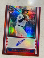 KAYSON CUNNINGHAM 2025 Panini USA Baseball Stars & Stripes RED Auto # 32/99