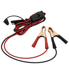 8.2FT SAE To Alligator Clips Wire Harness 12V Switch 16AWG Battery Charger Cable