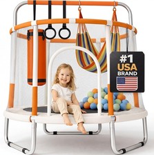 55in Kids Trampoline Safety Enclosure Toddler Happin
