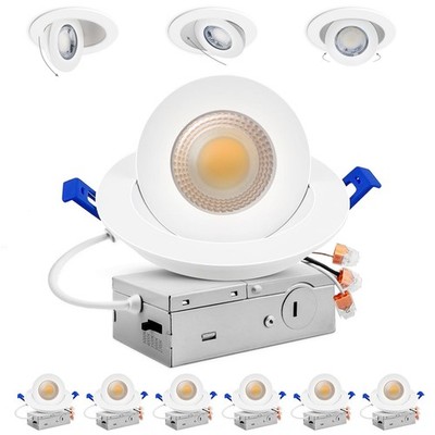4 inch 5CCT Gimbal Led Recessed Lights, 360°+90° Adjustable Directional Reces...