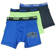 PUMA Microfiber Stretch Boxer Brief Boys Underwear 3-Pack Multicolor Size M