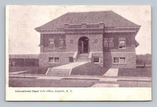 Postcard NY Corinth New York International Paper Co. Office Building undivided 
