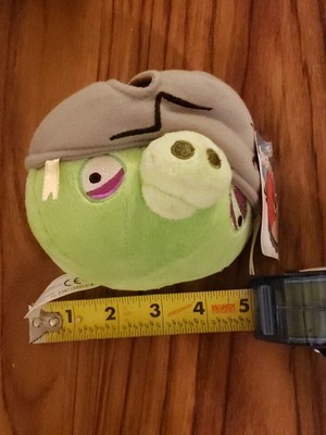 Angry Birds Plush 5'' NO SOUND Corporal Pig Cracked Helmet Bad Piggies NWT 