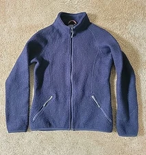 Ibex Boiled Wool Heavy Full Zip Jacket Coat Womens L Large Made USA