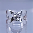 Size 7, vintage Sterling 925 silver handmade engagement ring with Cz