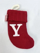 New Wondershop Red Mini 8” Christmas Knit Stocking Initial Letter “Y”