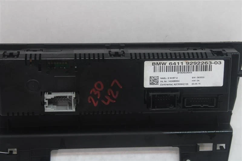 2012-2015 BMW X1 A/C Heater automatic temperature control, w/oheated front seats - Image 3 of 3