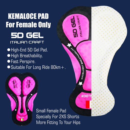 KEMALOCE Cycling Bib Shots Women Pink&Black&Blue Padded S-3XL Summer Bike Shorts - Picture 13 of 27