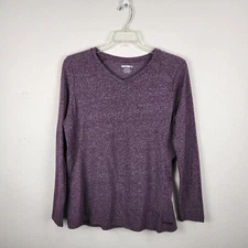 Wolverine Women's Purple V-Neck Long Sleeve Activewear Top Size XL Base Layer 