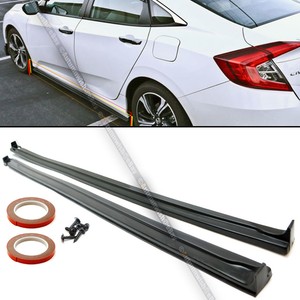 Fit 16 18 Honda Civic 4dr Sedan Unpainted Tcs Style Side Skirt