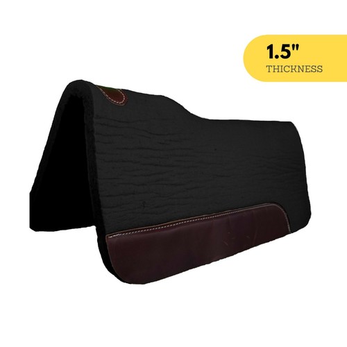 "Almohadilla de silla de montar de lana de rendimiento de fieltro Resistance 31 x 32 con cueros de desgaste 1,5" - Imagen 6 de 11