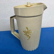 Classic Tupperware Pitcher Almond with Push Push Lid Retro 1970s Vintage