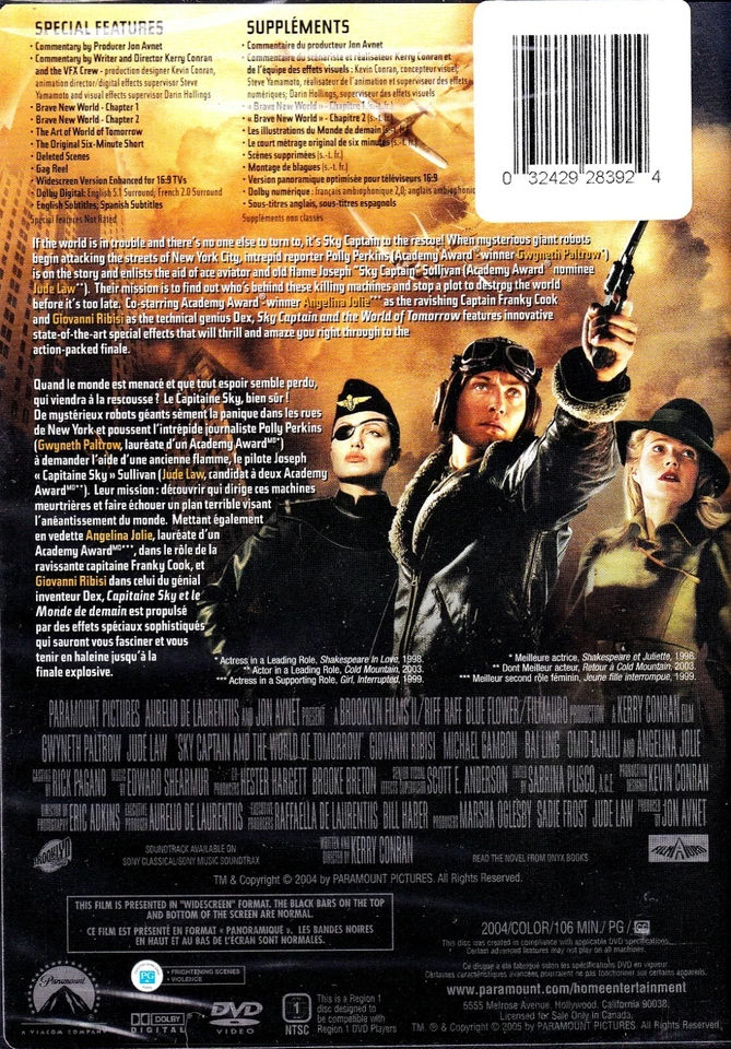 Sky Captain and the World of Tomorrow - Gwyneth Paltrow, Jude Law, New DVD - Image 2 of 2