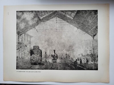 Alter Vintage Der Impressionist Druck 1937 Claude Monet Gare Saint Lazare Paris
