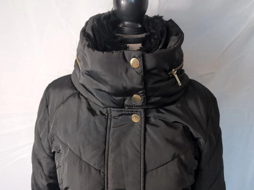 Oasis Quilted Jacket Smart Casual Zip Pockets Black XS - Image 2 of 4