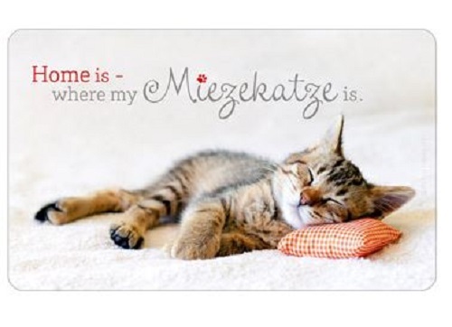 "Ppd**FrüHstüCksbrettchen \"Home Is - Where My Miezekatze Is\" Mietze Katze*23X14"-image