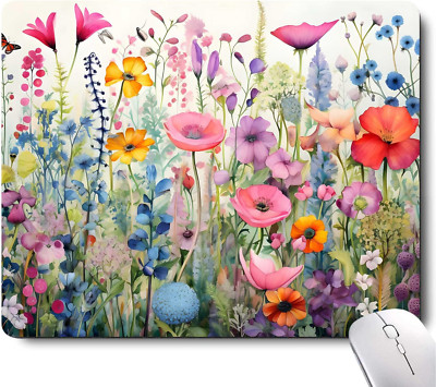 Gorgeous Flowers Plants Mouse Pad,Pink Floral Rose Mouse Pads for Desk,Soft Comp
