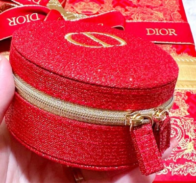 Dior 2025 New Year Limited Edition Red Round Pouch with Box