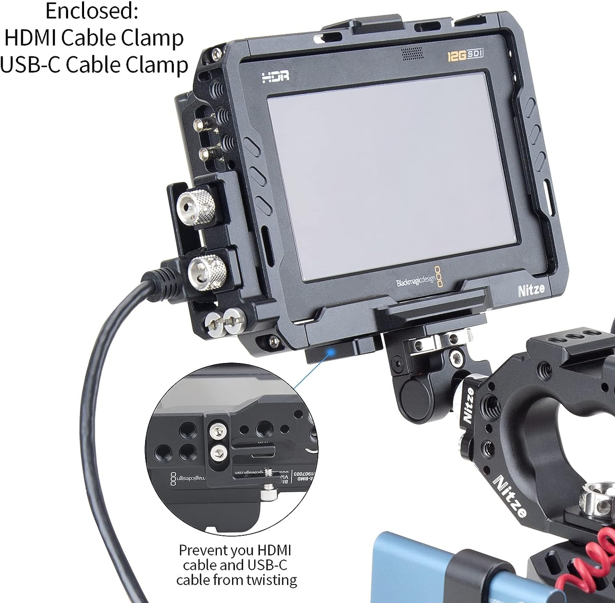 Monitor Cage for Blackmagic Video Assist 5