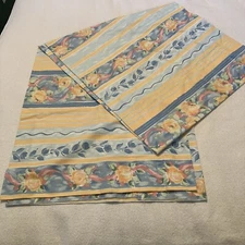 Croscill Floral Valance Blues & Peach 18” x 86”