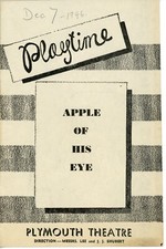 APPLE OF HIS EYE – WALTER HUSTON – BOSTON THEATRE – 1946 PLAYBILL – 20 PAGES