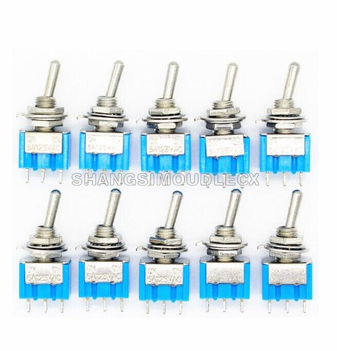 6A 125VAC Mini Switch Es, 10PCS, SPDT 3-Pin On-On, 6A 125VAC - Great For DIY Electronics MTS-102 Mini Toggle Switch