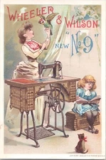 Wheeler & Wilson New No 9 Sewing Machine - Antique Victorian Trade Card
