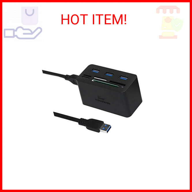 Kingwin USB HUB Adapter w/ Memory Card Reader Writer & USB 3.0 HUB Combo - Suppo