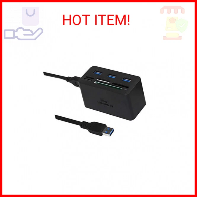 Kingwin USB HUB Adapter w/ Memory Card Reader Writer & USB 3.0 HUB Combo - Suppo