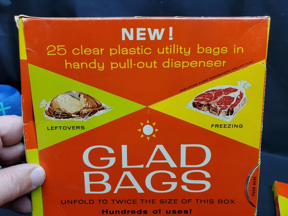 Vintage Unopened NOS GLAD BAGS, Large Utility Size, 25 Clear Plastic 10-1/2"x14" - Image 4 of 4