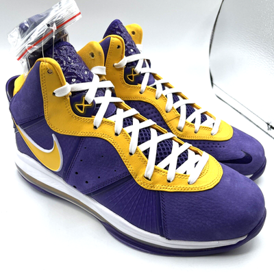 Nike LeBron VIII QS Purple and Gold Sneakers Nike LeBron 8 VIII QS Lakers Purple Gold Media Day DC8380  main image 3