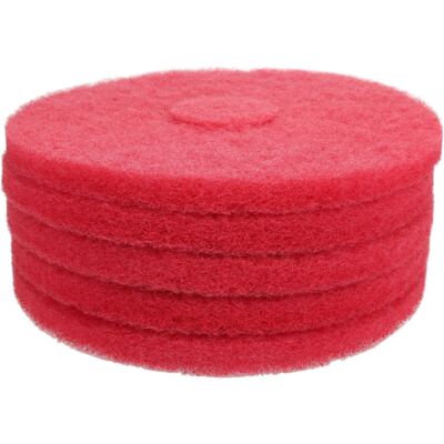 PRO SOURCE High Gloss Floor Machine Buff: 5 Pack, Fine Red Polyester, 14'' Diam