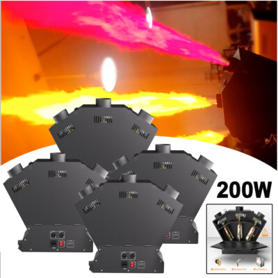 4x Flammenprojektor 200W Flammenwerfer DMX 3.5-5m Bühnen Dj Feuermaschine Show
