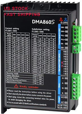 【US】CNC DMA860S Digital Stepper Driver AC18-110V and DC18-160V,8.2A,256 Microste