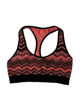 LULULEMON Womens Sports Bra EBB & FLOW Reversible Racerback Orange/Black Size 8