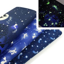 Lewis & Irene Fairy glow - glow in the dark 100% cotton fabric, unicorns