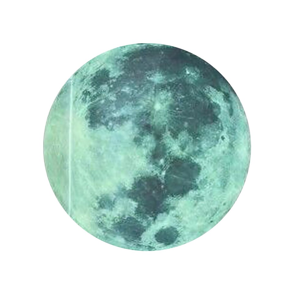 5cm 3D Large Moon Fluorescent Wall Sticker Removable Glow In The Dark