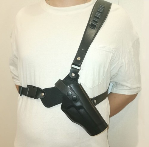 Taktische Holster Outdoor Rindsleder Brusttasche für Glock schnell ausziehbar Wettbewerb - Bild 7 von 8