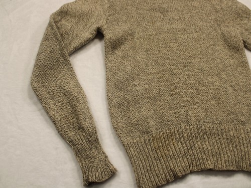 Boston Traders Knit Heavy Sweater Men's Small Tan Cream Fisherman Vintage - Picture 2 of 9
