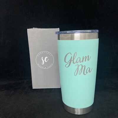 SassyCups Glam-Ma Grandmother 20oz Engraved Stainless Steel Insulated Cup Mug