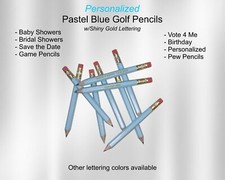 Pastel Blue, Mini Golf Pencils, Bridal Shower, Baby Shower, Wedding Announcement