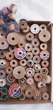 Vintage Wooden Spools Thread Sewing Antique Variety Lot Of 53 Coats Clark's Etc.