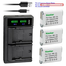 Kastar Battery LTD2 Charger for Canon NB-12L CB-2LG  LEGRIA mini X Camera