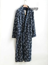 Men Kimono Yukata Pajama Cotton Soft Japanese Bathrobe Robe Gown Nightwear Comfy