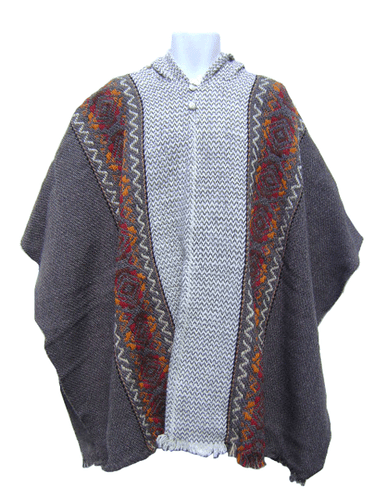 WHOLESALE LOT OF 10 BEAUTIFUL ALPACA WOOL HOODED AMBATO PONCHO FOR MEN 21V - Picture 3 of 12